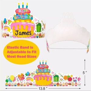 36 Pack Birthday Crowns for Kids Colorful Paper Party  Birthday Crown Set